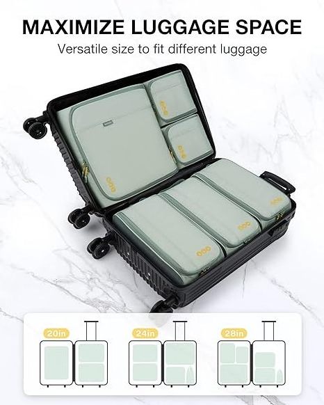 6 Set Packing Cubes Travel Accessories Lightweight Luggage Suitcase Organizer Bags Set Travel Packing Cubes