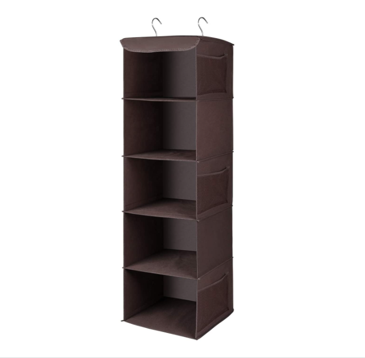 5-shelf Non Woven Space Saving Easy Use Drawers Collapsible Shelves Hanging Closet Organizer For Sweater Cloth Handbag