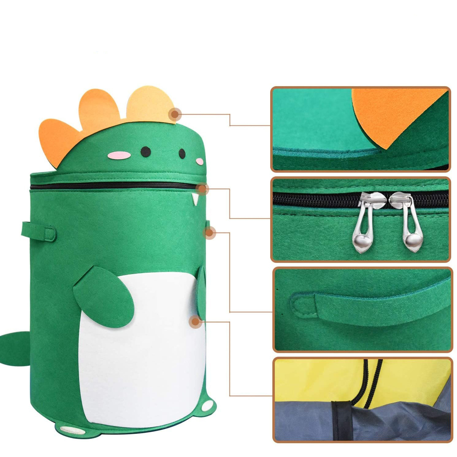 Thick Felt Toy Storage Basket Toy Mat Storage Bag Dinosaur Waterproof Oxford Play Mat For Kids Drawstring Toy Storage Bag