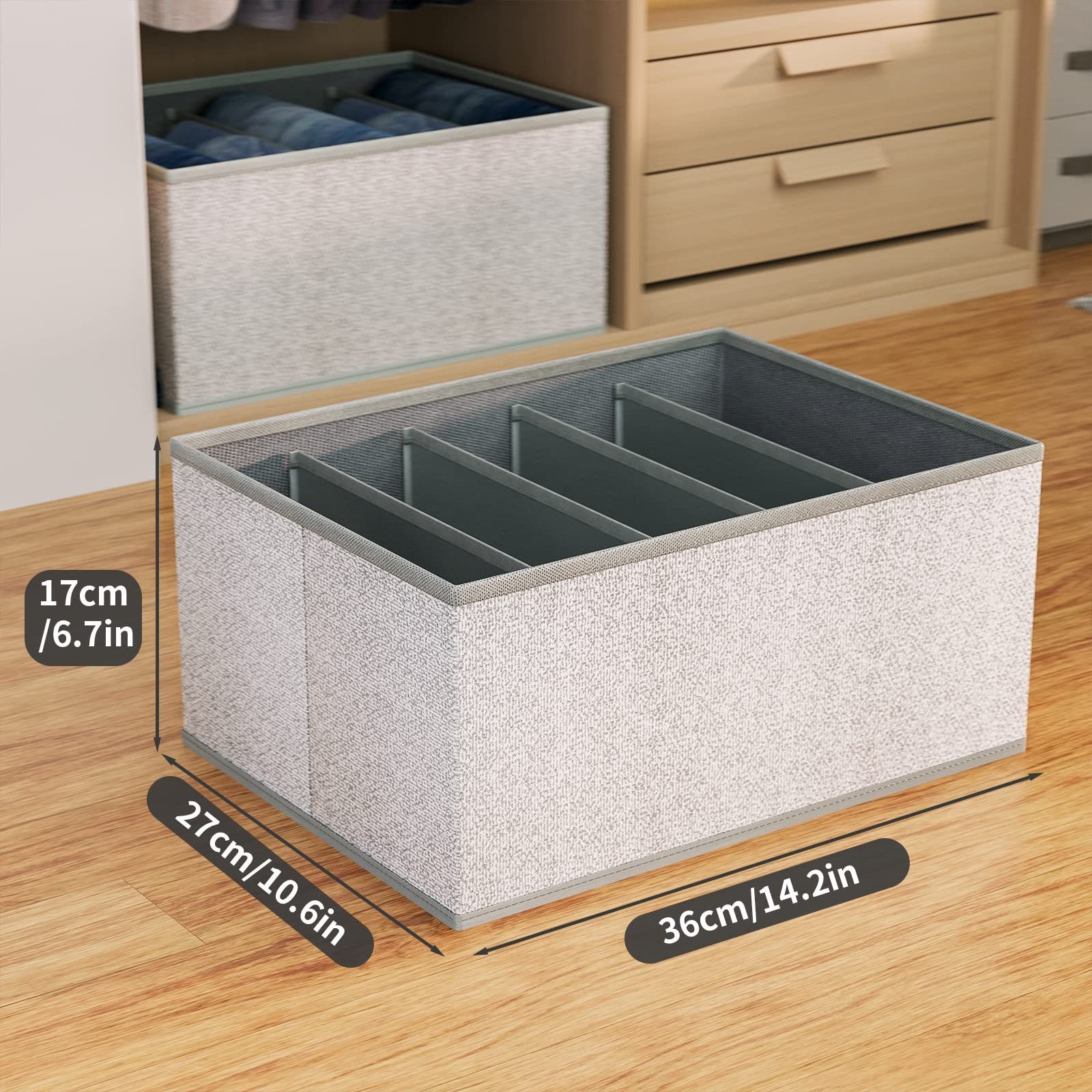 Closet Drawer Divider Space-saving Foldable Cloth Storage Box Stackable Jeans Clothes Shirt Pants Organizer Closet Organizer