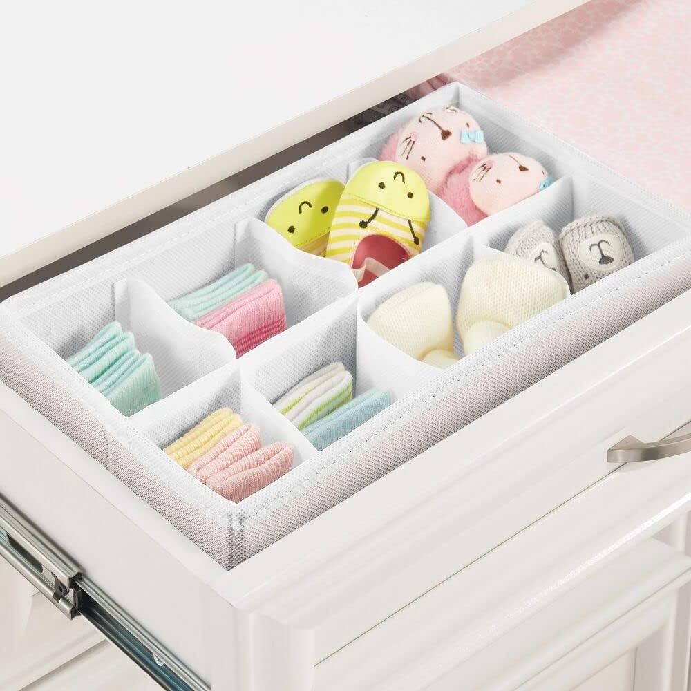 5 Pack Foldable Super Soft Fabric Dresser Drawer Closet Collapsible Divided Storage Organizer Bin Set