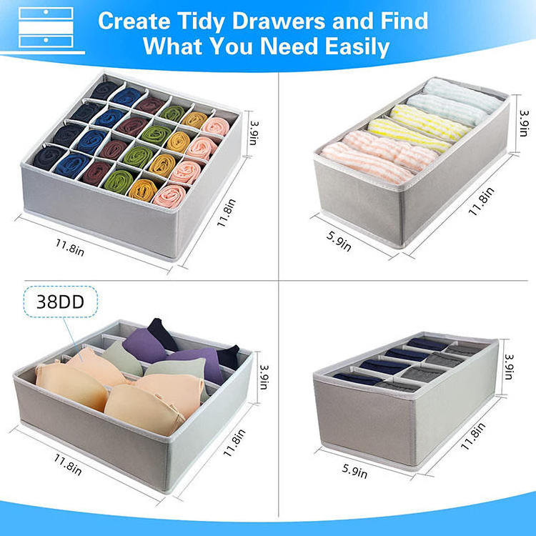 Bra Socks Underwear Drawer Organizer Clothes Socks Divider Fabric Foldable Wardrobe Cabinet Closet Storage Box Drawer Organizer