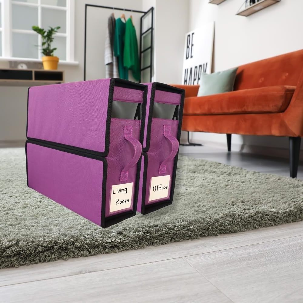 Purple Foldable Linen Under Bed Storage Bins Zipper Foldable Storage Bin Bed Sheet Organizers and Storage