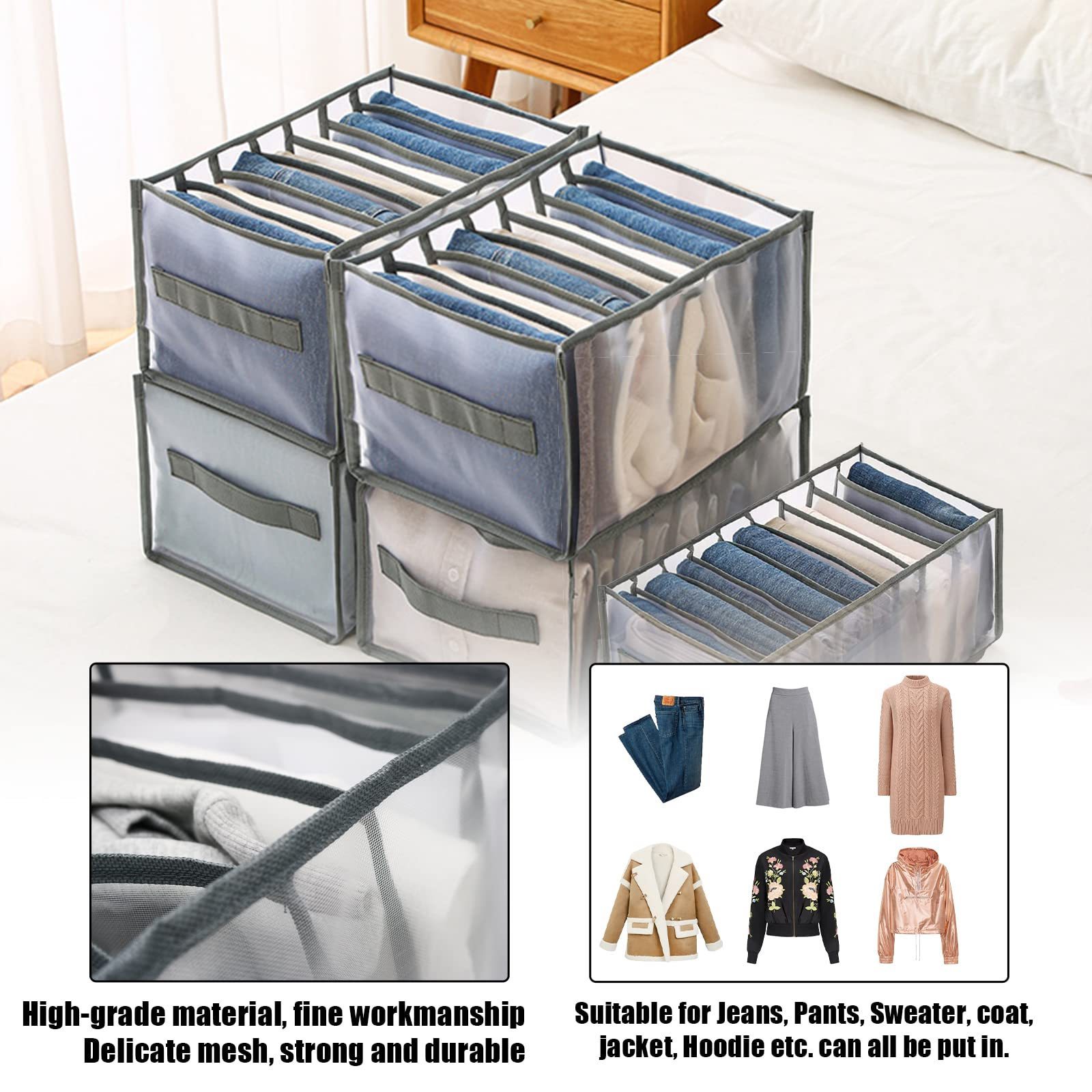 High Quality Nylon Mesh Clothes Shirt Underwear Organizer Folding Jeans Pants Closet Underwear Organizer