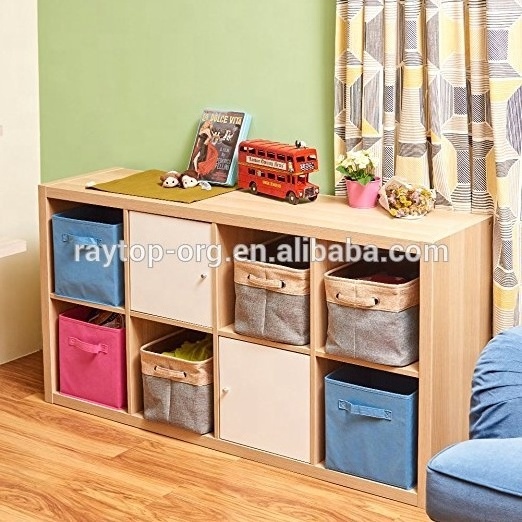 Foldable Storage Bins Organizer Shelf Collapsible Large Laundry Closet Cube Fabric Linen Canvas Storage Baskets with Handles