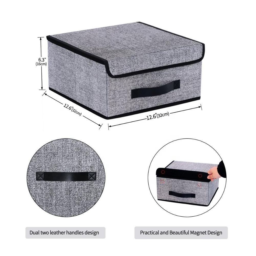 Home Office Bedroom Closet Storage Box Cube Cubby Basket Closet Organizer Foldable Storage Bins Cubes Boxes with Lid Fabric