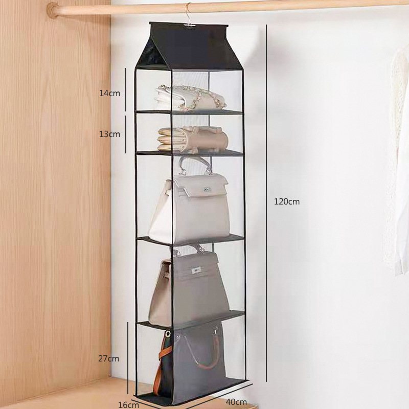 Hanging Handbag Organizer For Wardrobe Closet Transparent Storage Bag Door Wall Clear Sundry Shoe Bag With Hanger