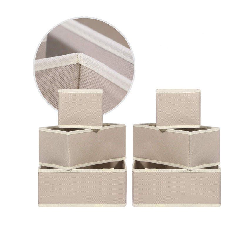 6 Sets Collapsible Cloth Storage Box Closet Dresser Bra And Sock Foldable Underwear Organizer Drawers