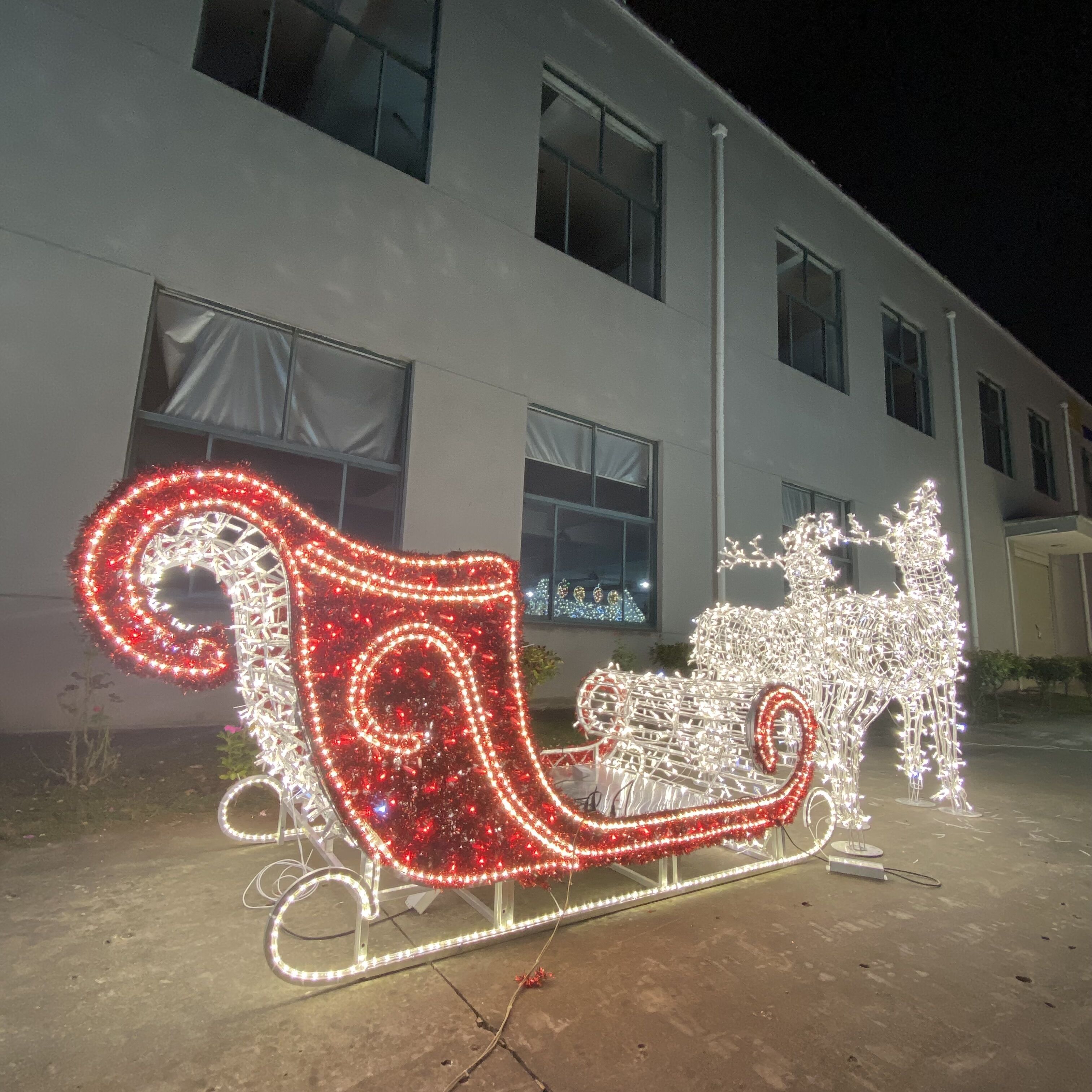 Outdoor Large Motif Christmas Decorative Running Flying Reindeer Lights