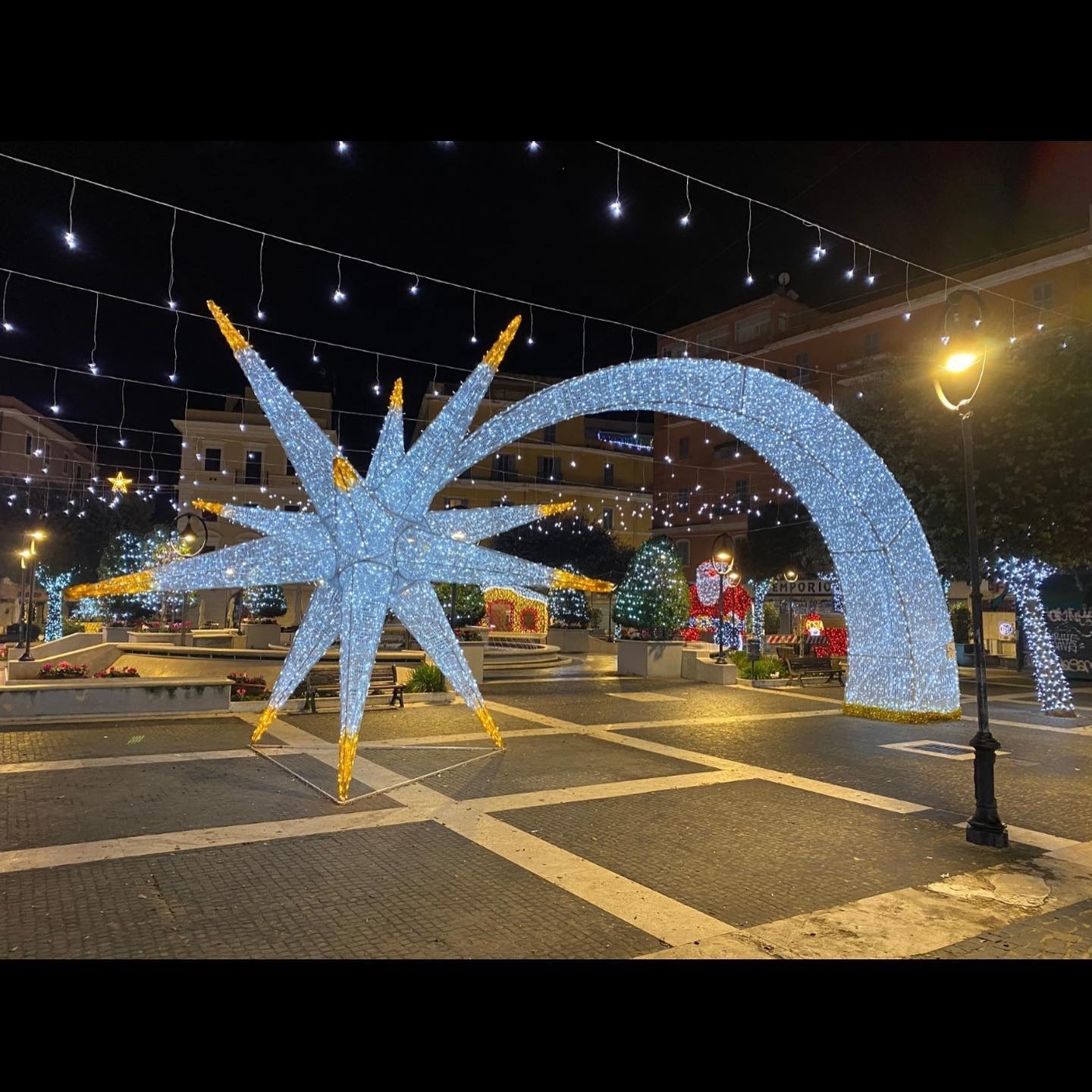 High quality Outdoor Christmas star 3D hanging ornament large star motif light