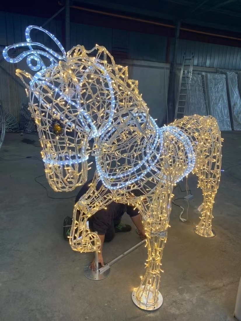 RayTop 3D horse motif light outdoor christmas decoration