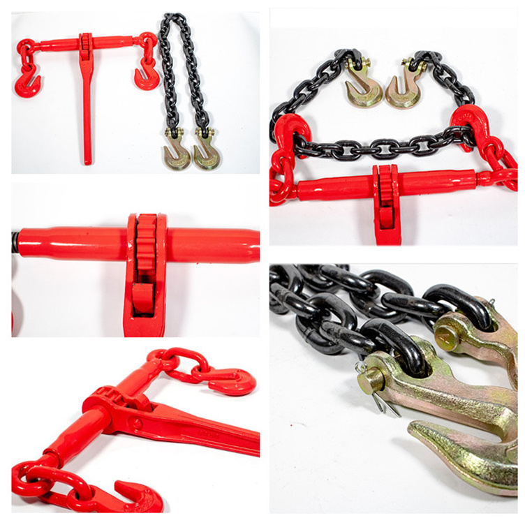 Heavy Duty G70 Grade US Type Chain Ratchet Load Binder with Two Clevis Grab Hooks