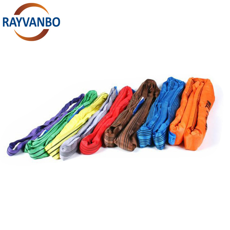 1-1000t Polyester Soft Endless Safety Belt Round Webbing Lifting Sling for Lifting