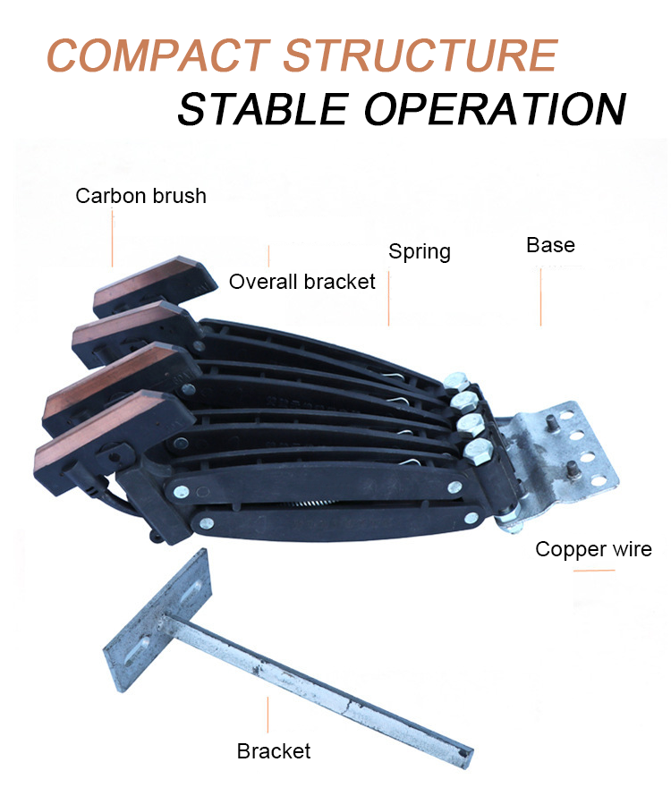 Carbon brush 60A 120A current collector for seamless conductor bar