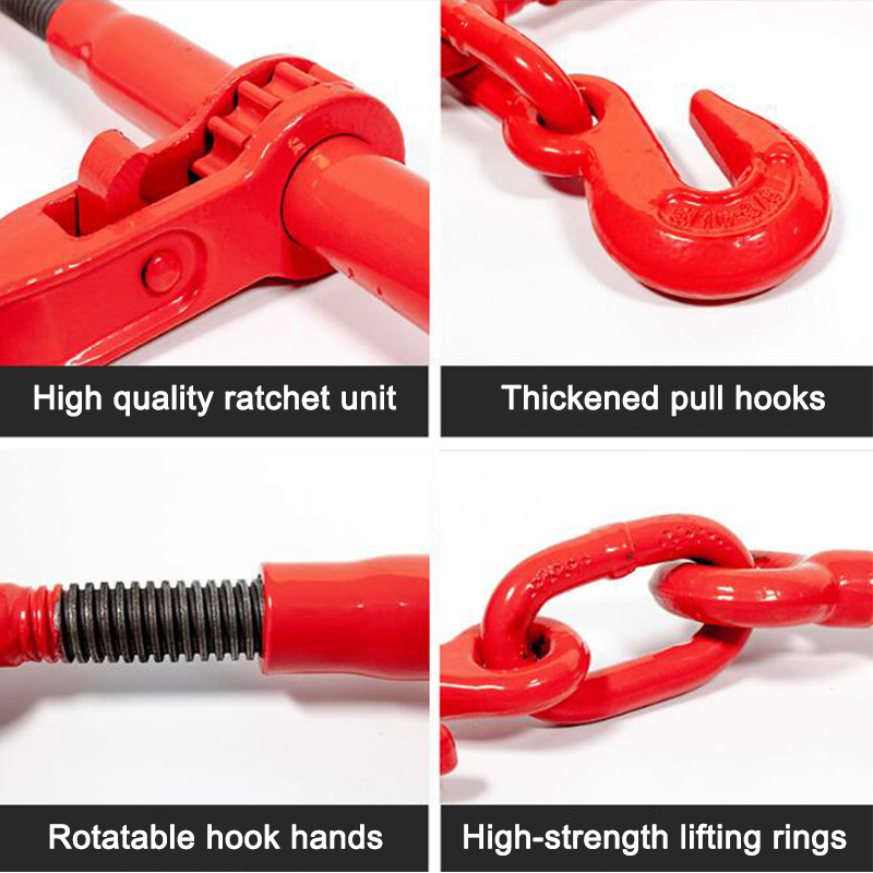 Heavy Duty G70 Grade US Type Chain Ratchet Load Binder with Two Clevis Grab Hooks