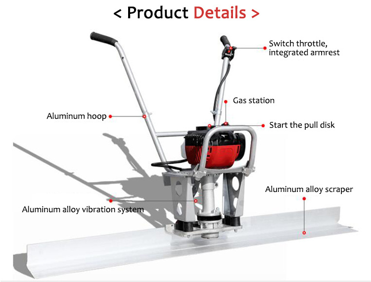 Finishing Floor Leveling Tools Surface Concrete Vibratory Truss Screed Vibrating Concrete Screed With Gasoline Engine