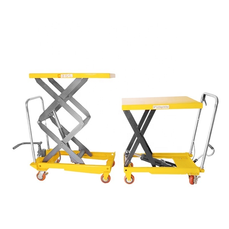 Rayvanbo Brand Portable Manual Hydraulic Lifting Platform Small Scissor Lift Table for Lifting High Strength Steel 1 Stage Pump