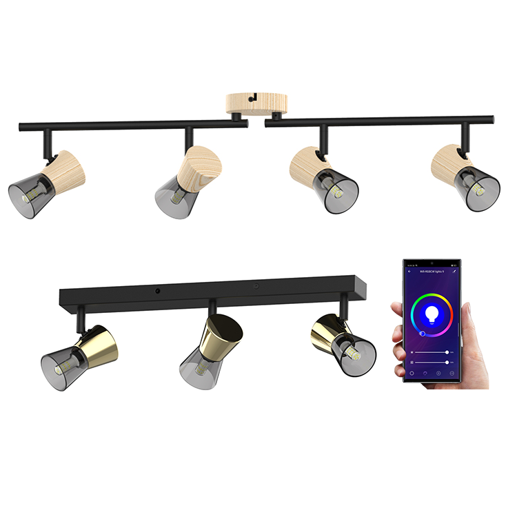 Modern Brushed Nickel G9 Indoor Smart Adjustable Glass Hotel Flush Mount LED Ceiling Spot Track Lighting