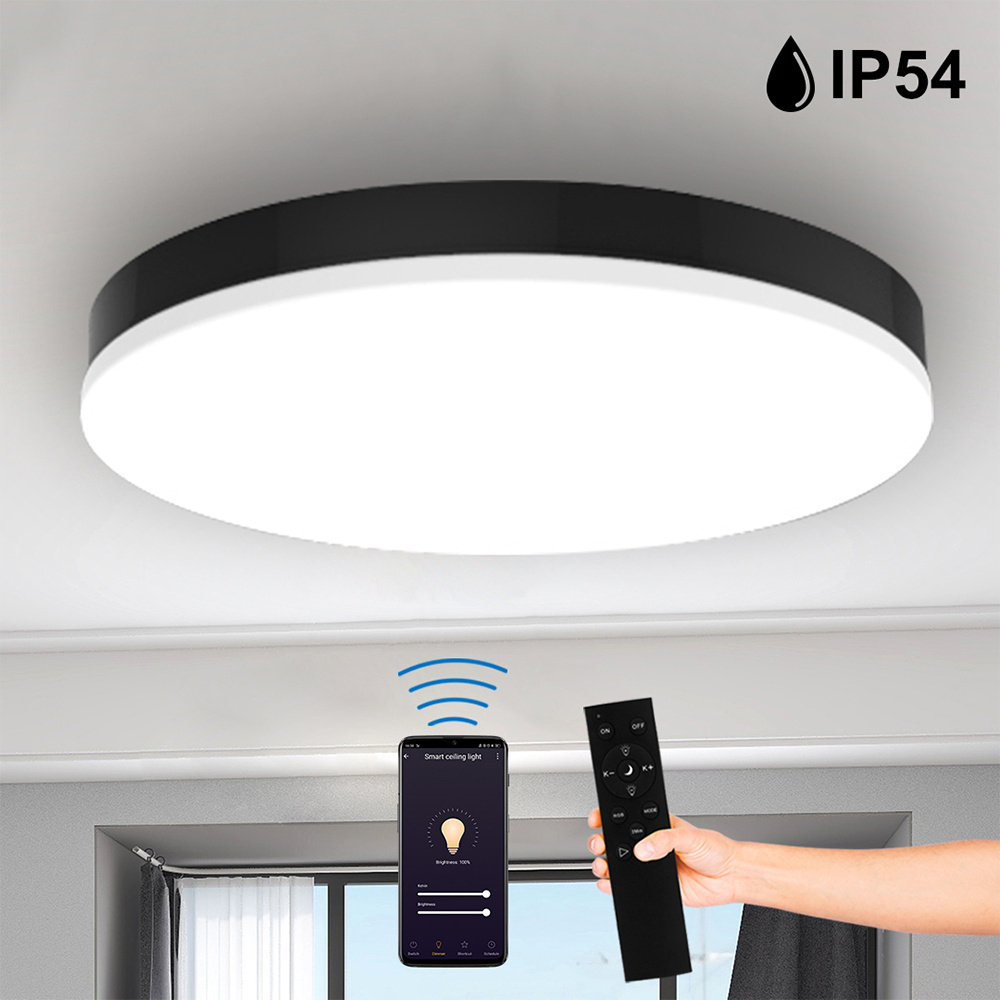 Microwave Motion Sensor 300mm Indoor WIFI Smart Dimming Round Surface Mounted LED ceiling lights with Motion sensors