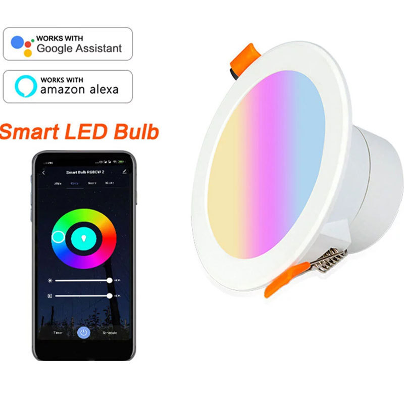 Smart Downlight Google Alexa Tuya WIFI APP RGBCW CCT Dimmable Recessed LED Down Light