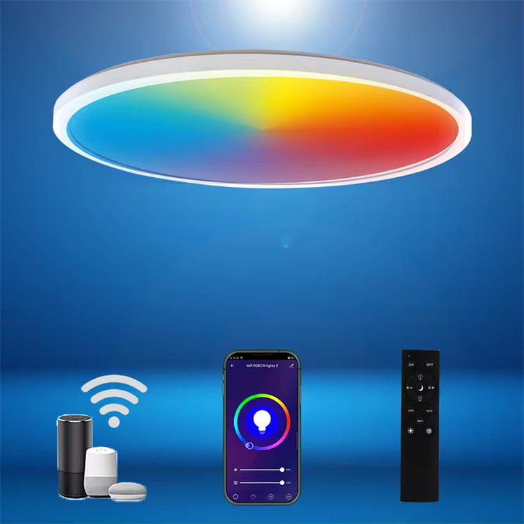 RGB Light Remote Control Smart Home Led Ceiling Light 18W 25W 50W CCT Dimmable Decoration Light