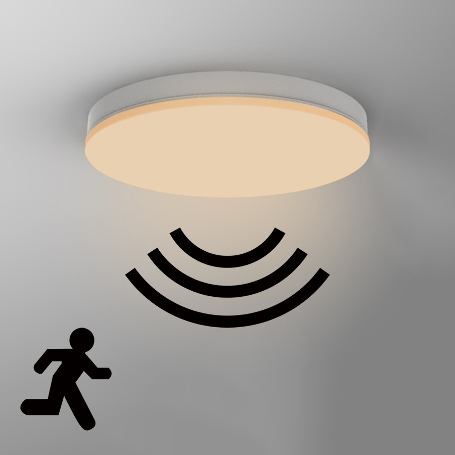 Microwave Motion Sensor 300mm Indoor WIFI Smart Dimming Round Surface Mounted LED ceiling lights with sensors