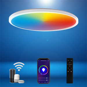 Smart APP WIFI Ceiling Lights 18W 25W 50W RGB CCT Adjustable Dimmable Round Led Panel Lamp