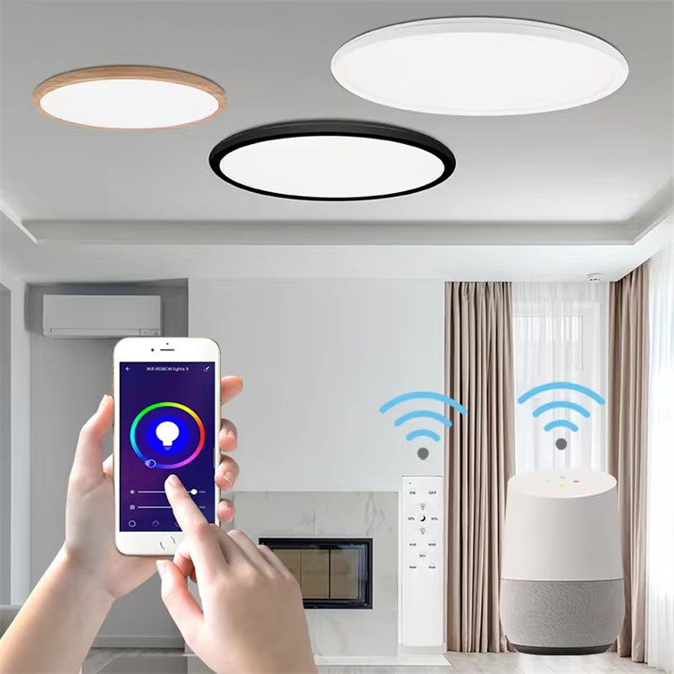 Modern Round RGB Wifi APP Remote Control Smart Super Slim Home Office Led Ceiling Lights