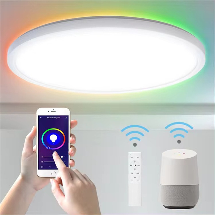 Modern Round RGB Wifi APP Remote Control Smart Super Slim Home Office Led Ceiling Lights