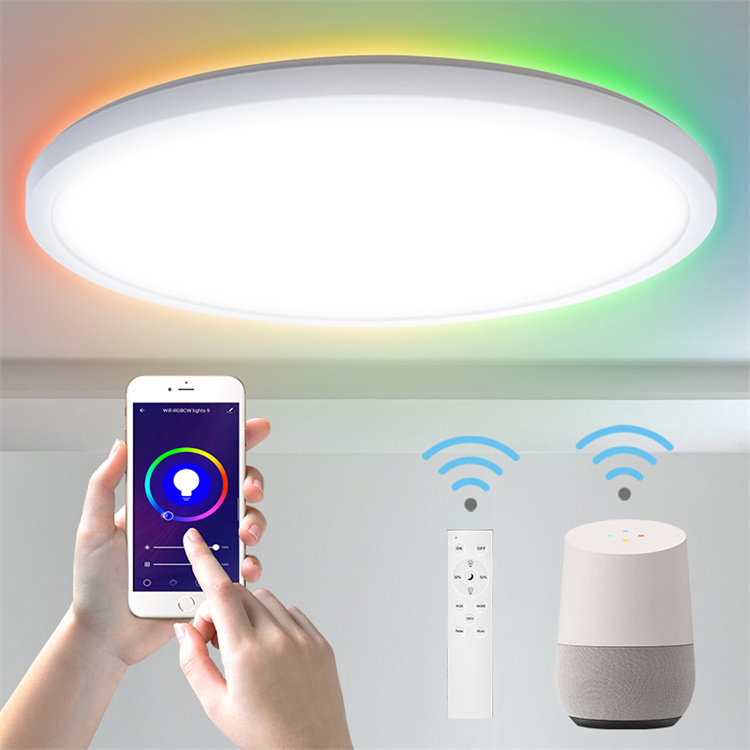 Commercial Home Use CE SAA Rohs Certificate Smart Wifi Tuya App Remote Control Round RGB LED Ceiling Light