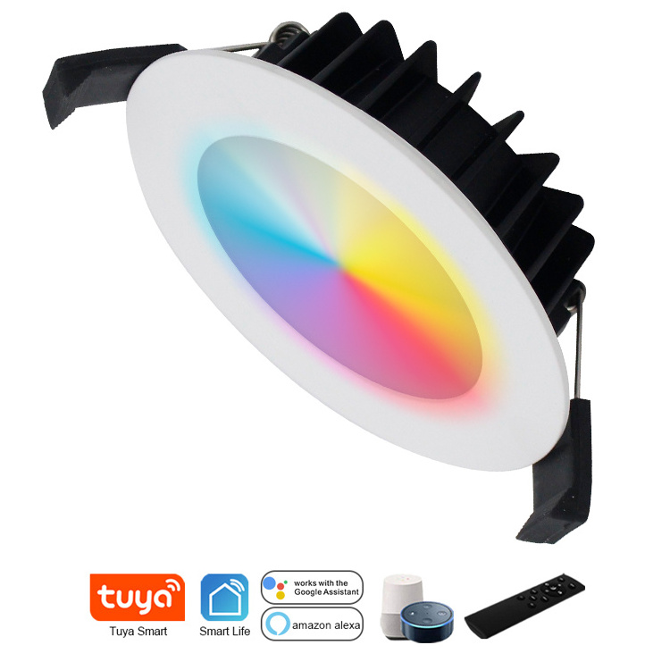 RGB ip44 surface mounted downlight recessed smart dimmable anti glare commercial led downlight