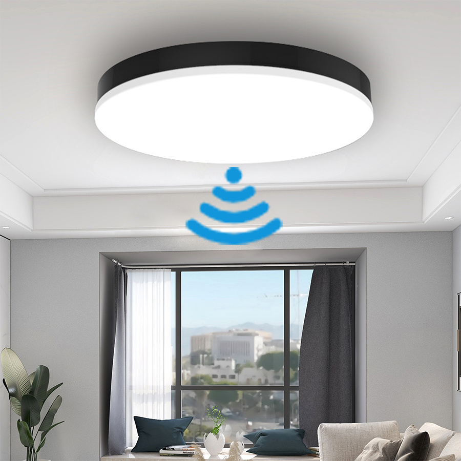 Microwave Motion Sensor 300mm Indoor WIFI Smart Dimming Round Surface Mounted LED ceiling lights with sensors