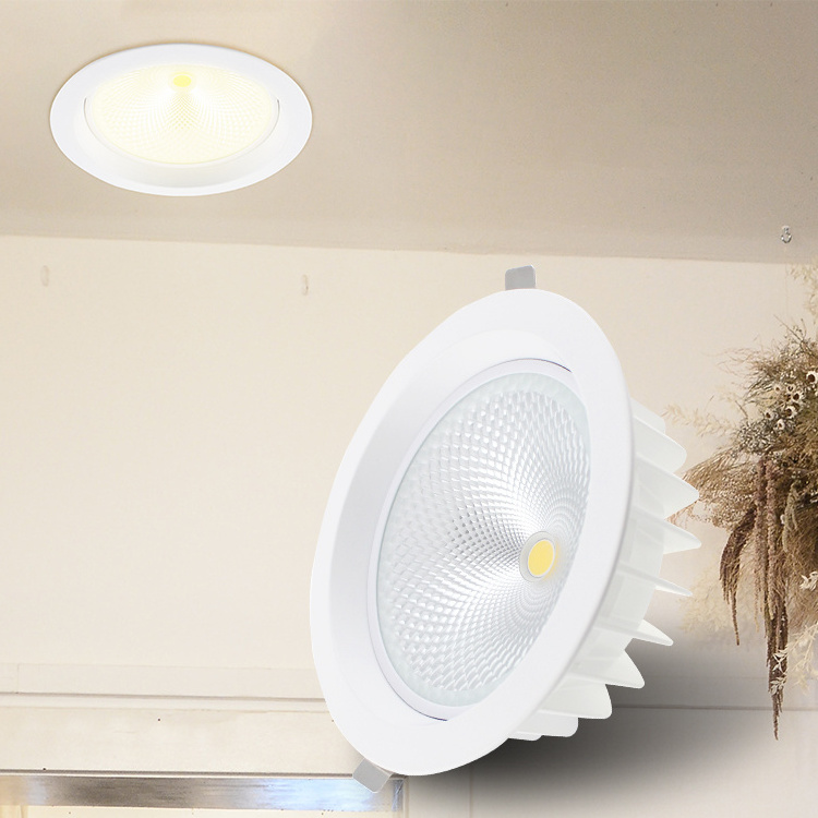 Commercial Indoor COB Recessed LED Downlight Anti -fog Anti -glare Round Ceiling Downlight