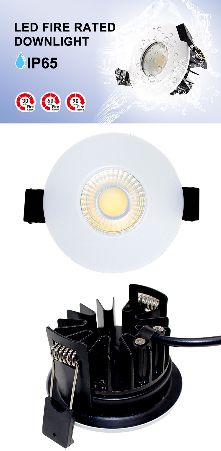 Bathroom Living Room Fire Rated IP65 Smart CCT Dimmable LED Recessed Down lights