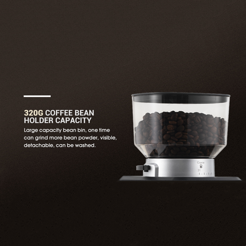 Commercial Automatic Bean Electric Burr  Coffee Grinder Household Easy Operated Automatic Coffee Bean Grinder