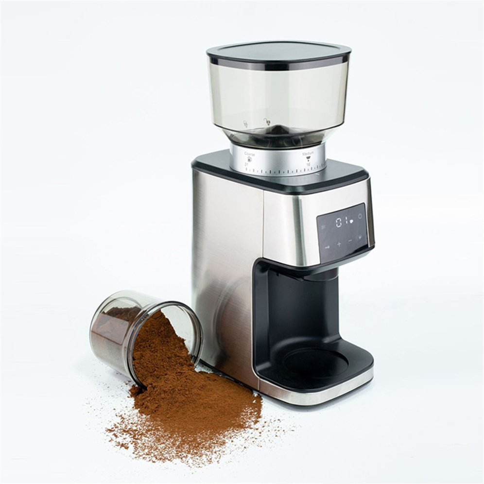 Stainless Steel Coffee Grinder Home Household Digital Display Expresso Industrial Mill Household Electric Coffee Grinder