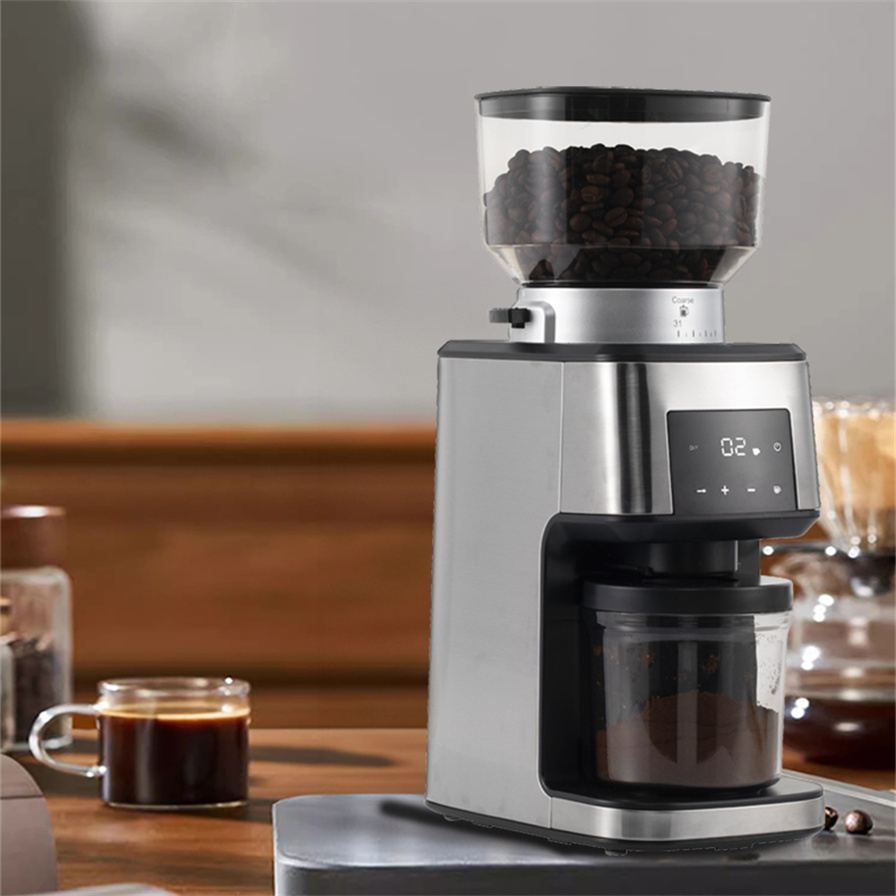 Commercial Automatic Bean Electric Burr  Coffee Grinder Household Easy Operated Automatic Coffee Bean Grinder