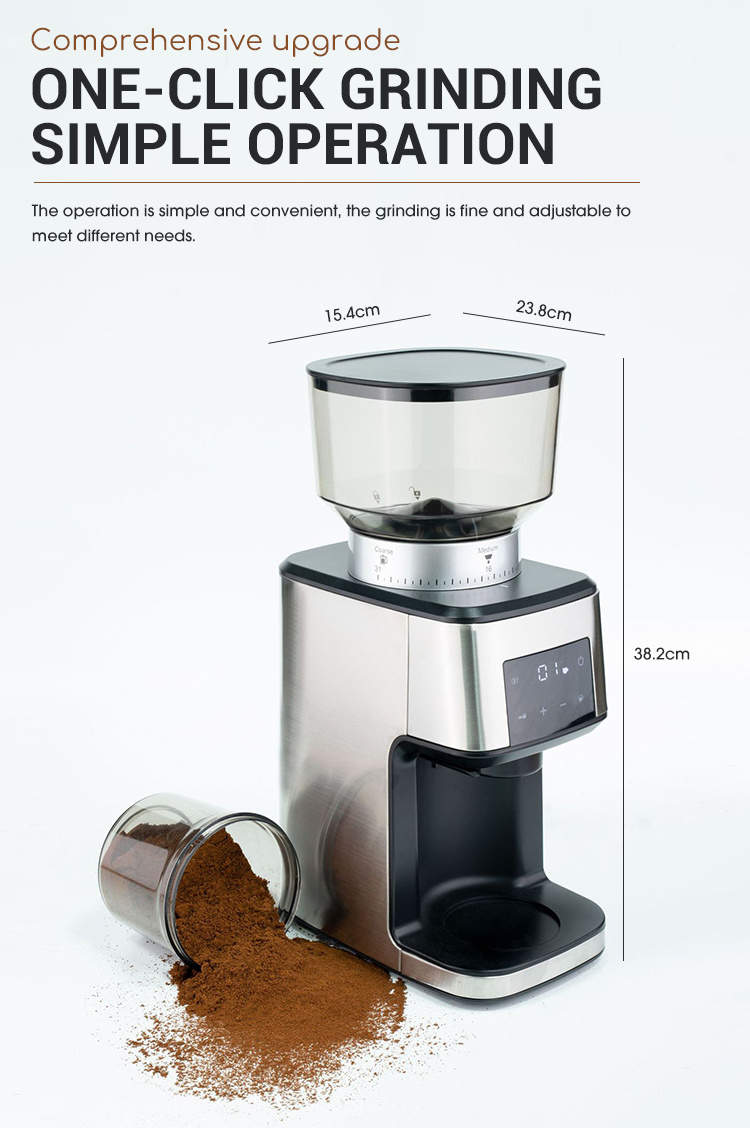 Commercial Automatic Bean Electric Burr  Coffee Grinder Household Easy Operated Automatic Coffee Bean Grinder