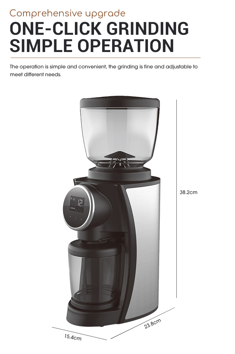 Professional Commercial Electric Grinder 210g Large Capacity Coffee Grinder Conical Burr 40mm Espresso Mill Coffee Grinder