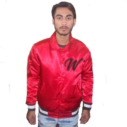 Wholesale Custom Satin Bomber Jacket Embroidered Varsity Silk Satin Bomber Jackets Women Baseball Satin Varsity Jacket