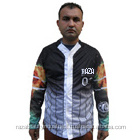 Black Pu Leather Baseball Jerseys