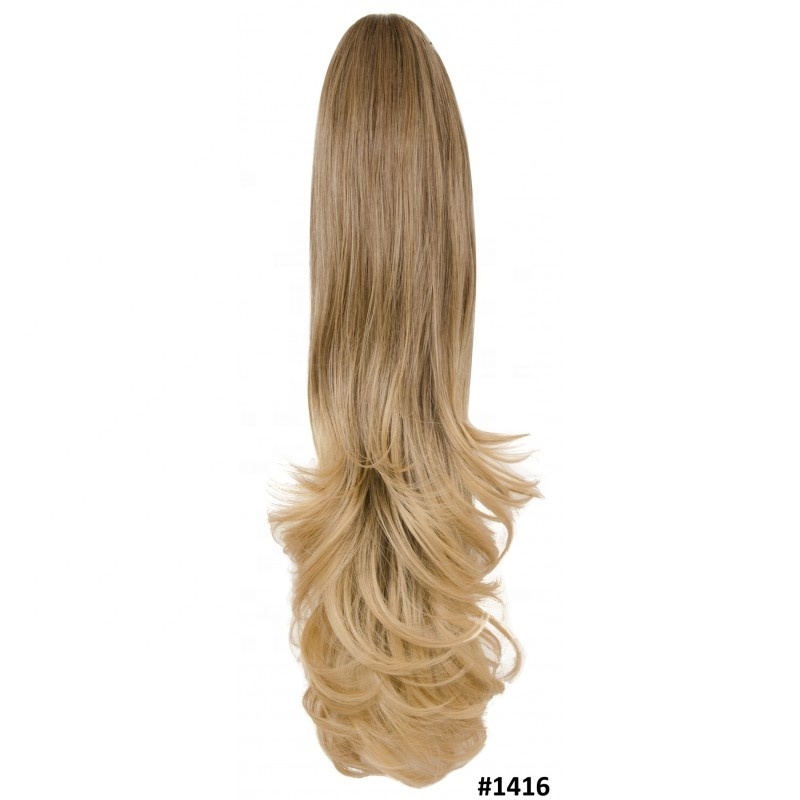 High quality ash blonde long wavy synthetic hair ponytail pieces