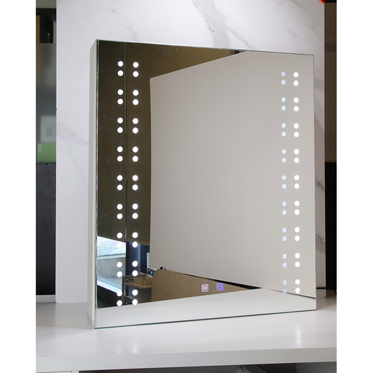 double door kitchen stainless steel storage bathroom mirror cabinets led light dresser cabinet side bed with mirror