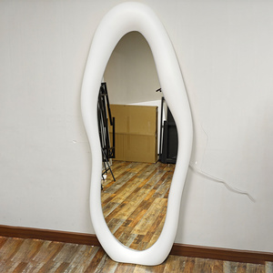 Dropship floor wave mirror full length fragola app control mirror 7 color led light large size standing wavy mirror