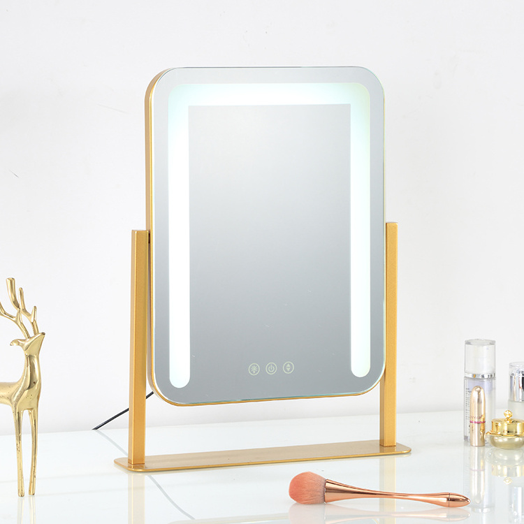 tabletop beauty illuminated weily lighted makeup mirror 6 light bulbs white vanity black legs tiktok led makeup mirror