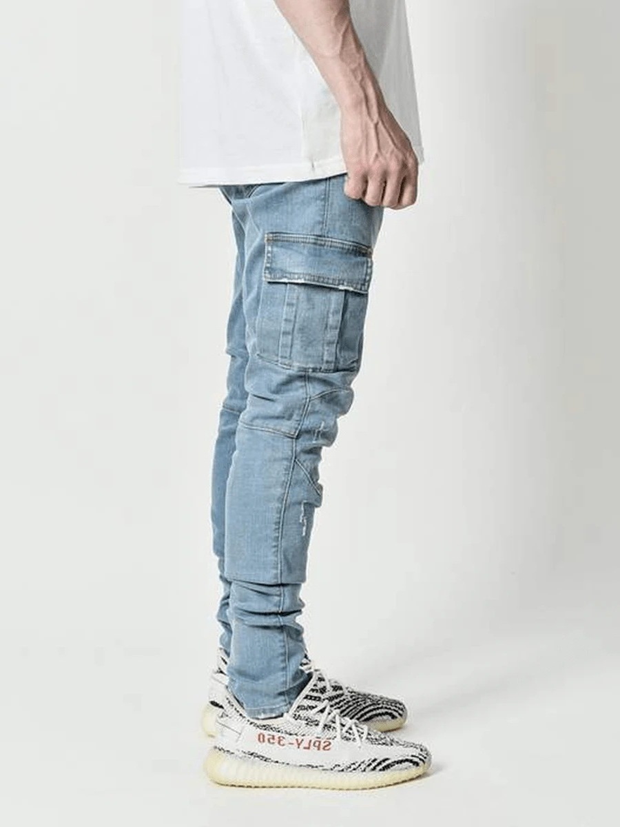 new design jeans pant 2022 Fashion Custom Stylish Knee Ripped Slim Fit Loose Stock Jeans Plus Sizes Denim Men Clothes Jeans Men