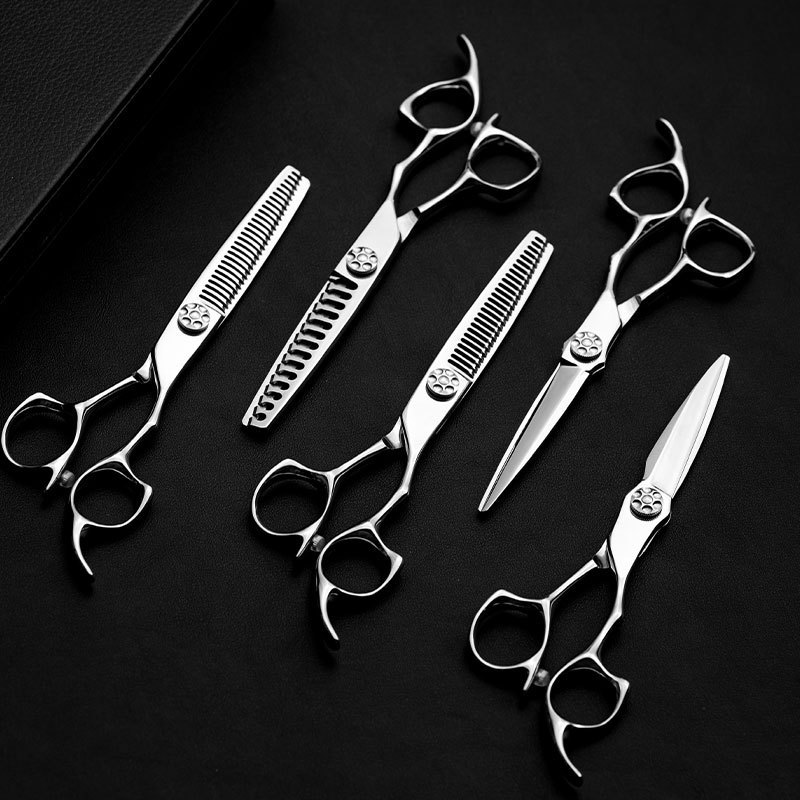 Japan 440C Hair Scissors 60-61HRC High Quality Barber Scissors 6 Inch Hair Cutting Thinning Scissor Professional Barber Shears