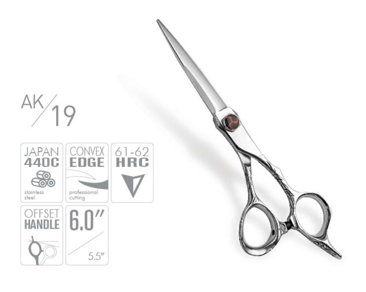 Razorline AK19 Japan 440C Hair Salon 5.5 6.0 Inch Hair Cut Hairdressing Scissors Tools