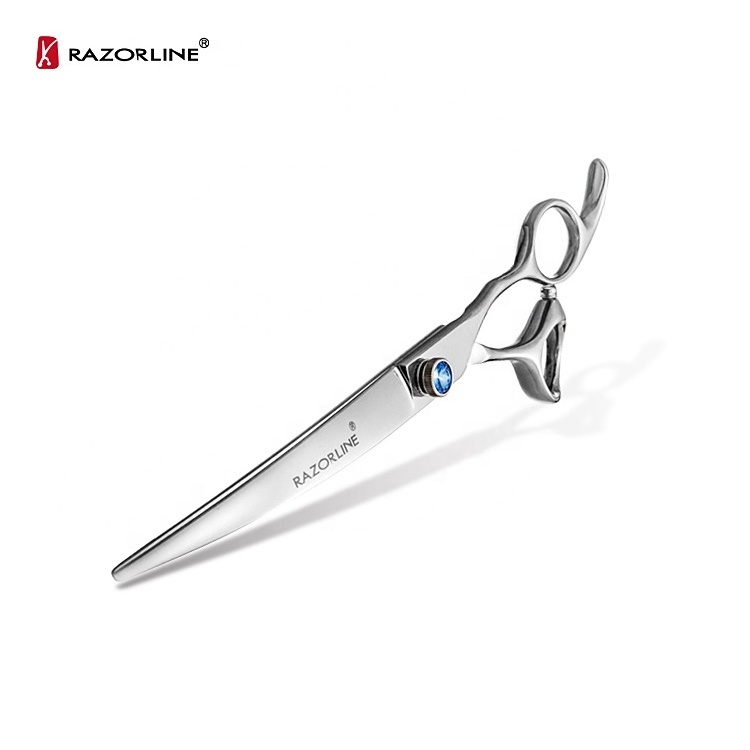 7.0INCH Super 9CR Steel Curved Down Blade Grooming Shears For PET