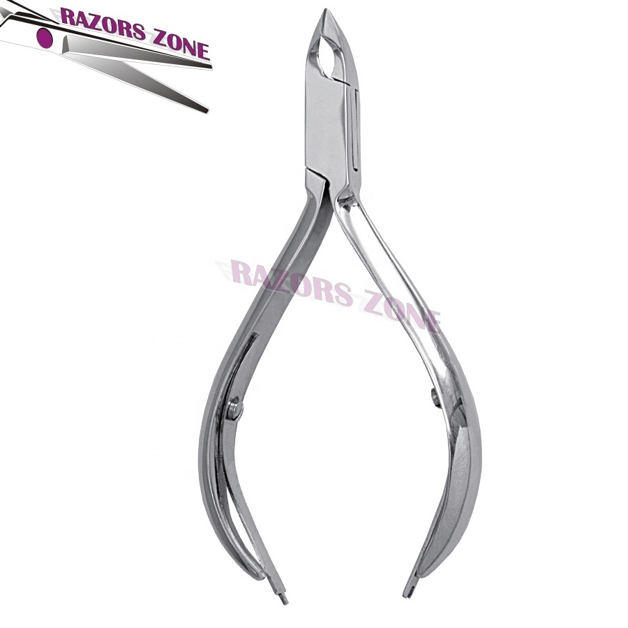 Cuticle nipper double spring  High Grade Salon Sanding Silver Stainless Steel Cuticle Nipper